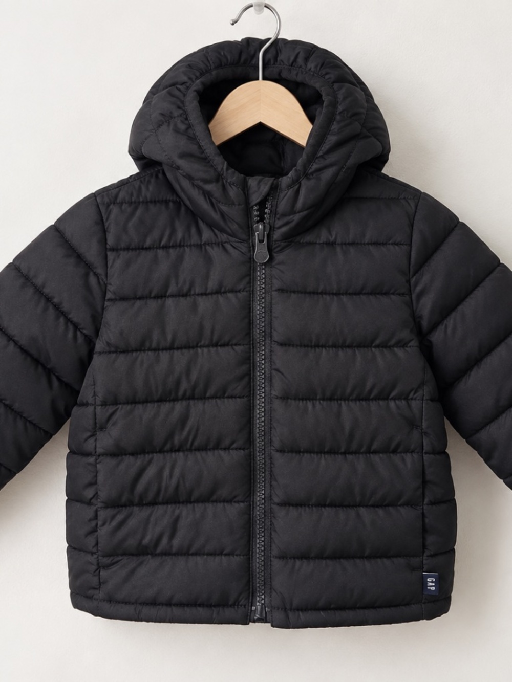 babyGap ColdControl Puffer Jacket Black 12-18M Hooded Winter